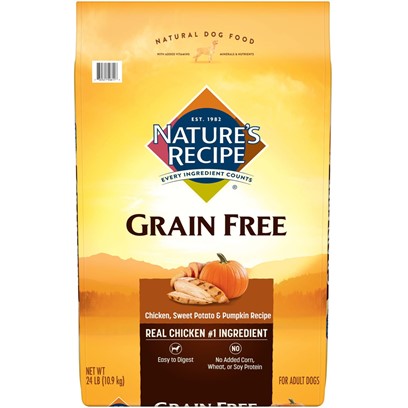 Nature's Recipe Large Breed Grain Free Easy to Digest Chicken Sweet Potato and Pumpkin Dry Dog Food