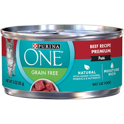 Purina ONE Grain Free Premium Pate-Beef Canned Cat Food