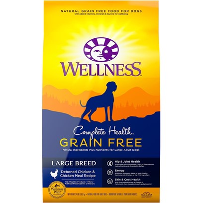 Wellness Complete Health Grain Free Large Breed Deboned Chicken and Chicken Meal Recipe Dry Dog Food