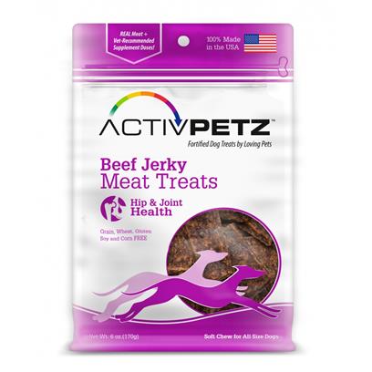 Loving Pets AcitvPetz Grain Free Beef Jerky Hip and Joint Health Dog Treats