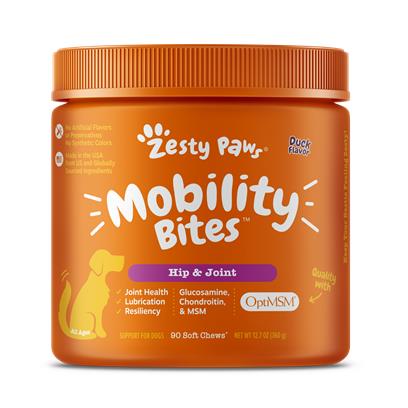 Zesty Paws Mobility Bites Hip & Joint Support Soft Chews For Dogs