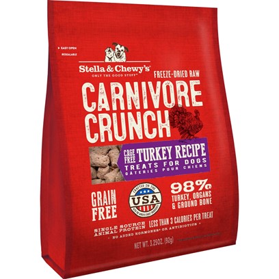 Stella & Chewy's Carnivore Crunch Grain Free Turkey Recipe Freeze Dried Raw Dog Treats