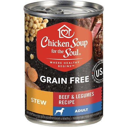 Chicken Soup For The Soul Grain Free Beef and Legume Stew Canned Dog Food