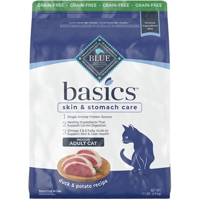 Blue Buffalo Basics Grain Free Adult Indoor Duck and Potato Recipe Dry Cat Food