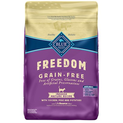 Blue Buffalo Freedom Grain Free Mature Indoor Dry Cat Food 11-lb