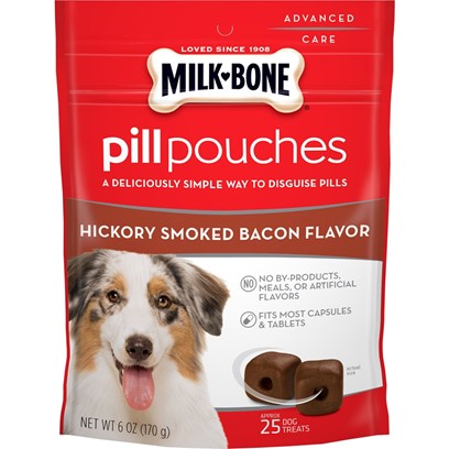Milk-Bone Hickory Smoked Bacon Flavor Pill Pouches for Dogs