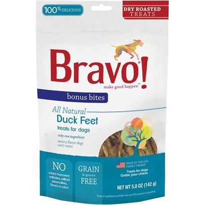 Bravo! Bonus Bites Duck Feet Dry-Roasted Dog Treats