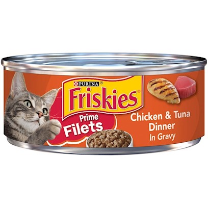 Friskies Prime Filets Chicken and Tuna Dinner in Gravy Canned Cat Food