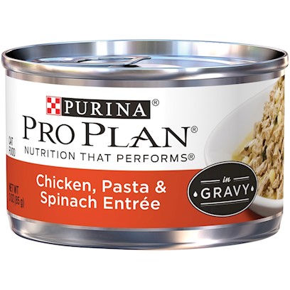 Purina Pro Plan Savor Adult Chicken, Pasta and Spinach Entree in Gravy Canned Cat Food
