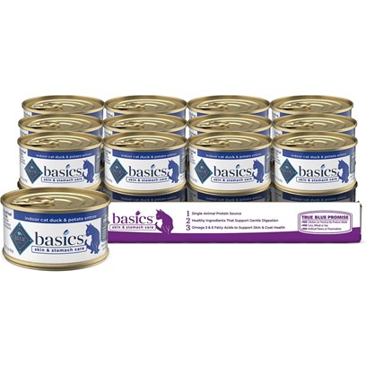 Blue Buffalo Basics Limited Ingredient Diet Adult Grain Free Duck and Potato Recipe Canned Cat Food