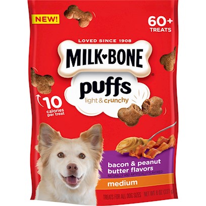 Buy Milk-Bone Puffs Crunchy Bacon and Peanut Butter Dog Treats Online ...