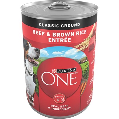 Purina One Wholesome Beef and Brown Rice Entree Canned Dog Food