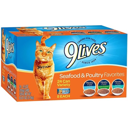 9 Lives Seafood and Poultry Favorites Variety Pack Canned Cat Food