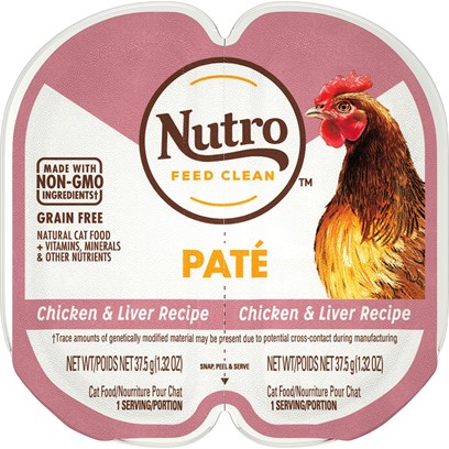 Nutro Perfect Portions Adult Grain Free Chicken and Liver Pate Wet Cat Food Trays