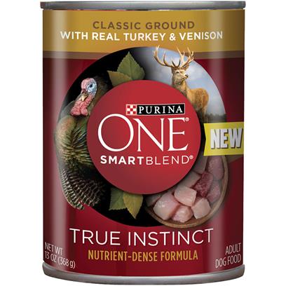 Purina ONE SmartBlend True Instinct Grain Free with Turkey and Venison Classic Ground Canned Dog Food