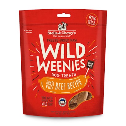 Stella & Chewy's Wild Weenies Grain Free Beef Recipe Freeze Dried Raw Dog Treats 3.25-oz