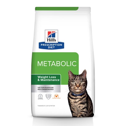 Hill's Prescription Diet Metabolic Weight Management Chicken Flavor Dry Cat Food 4 lb Bag, Chicken Flavor