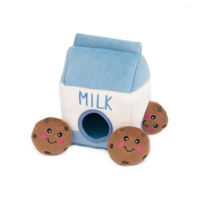 ZippyPaws Zippy Burrow Milk and Cookies Hide and Seek Puzzle Dog Toy