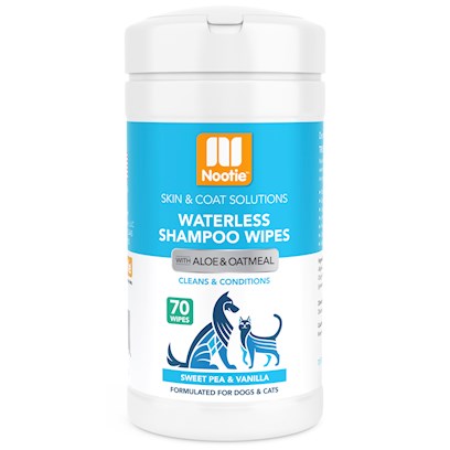 Nootie Sweet Pea & Vanilla Waterless Shampoo Wipes For Dogs & Cats