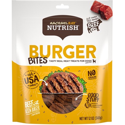Rachael Ray Nutrish Grain Free Burger Bites Beef Burger & Bison Dog Treats