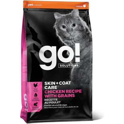 Petcurean Go! Solutions Skin + Coat Care Chicken Recipe with Grains Dry Cat Food