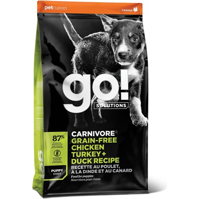 Petcurean GO! Solutions Carnivore Grain Free Chicken, Turkey, & Duck Recipe Puppy Dry Dog Food