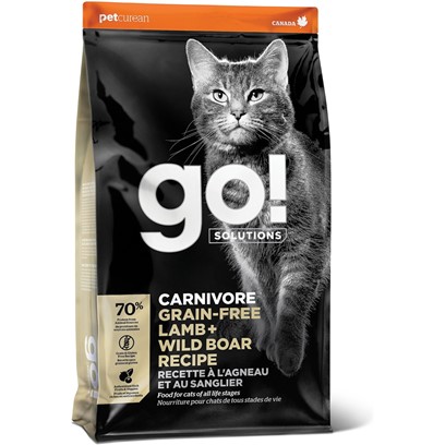 Petcurean GO! Solutions Carnivore Grain Free Lamb & Wild Boar Recipe Dry Cat Food