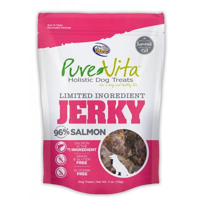 PureVita Limited Ingredient 96% Salmon Jerky Holistic Dog Treats