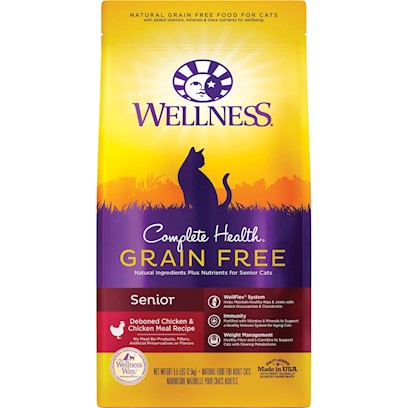 Wellness Complete Health Deboned Chicken & Chicken Meal Grain Free Senior Dry Cat Food