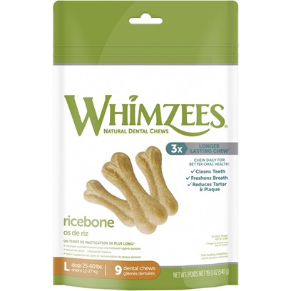Whimzees Rice Bone Dental Chew Dog Treats