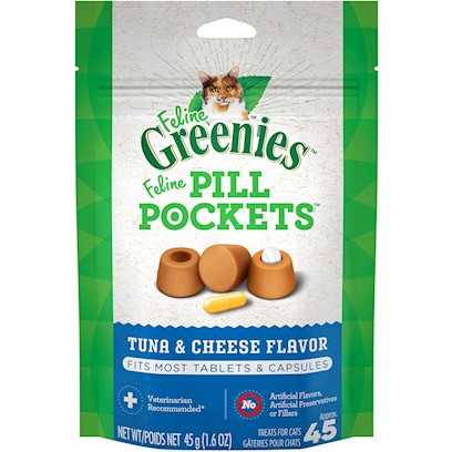 Greenies Feline Pill Pockets Natural Cat Treats, Tuna & Cheese Flavor