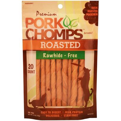 Premium Pork Chomps Rawhide Free Roasted Twists Dog Treats
