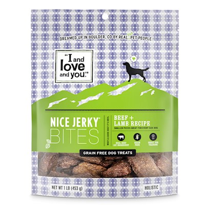 I And Love And You Nice Jerky Grain Free Beef & Lamb Dog Treats 4-oz