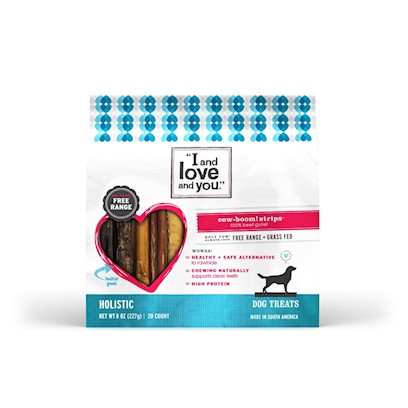 I and Love and You Free-Range Grass-Fed Cow-Boom! Strips Beef Gullet Dog Chews