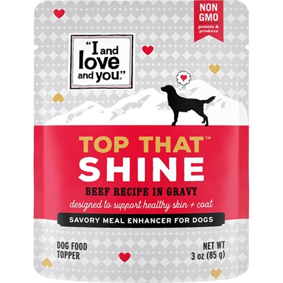 I and Love and You Top That Shine Beef Recipe in Gravy Meal Enhancer for Dogs