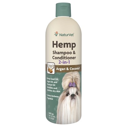 NaturVet Hemp 2-in-1 Shampoo & Conditioner with Argan & Coconut Oil for Dogs