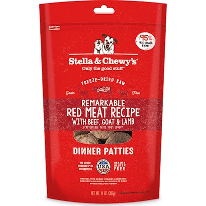 Stella & Chewy's Remarkable Raw Red Meat Recipe Freeze Dried Dinner Patties Dog Food