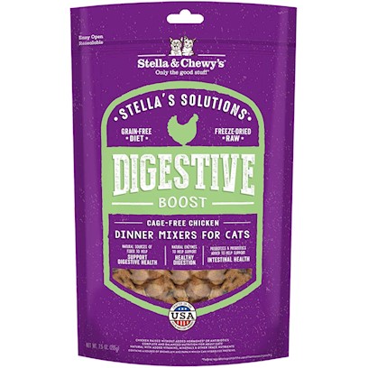 Stella & Chewy's Solutions Digestive Boost Cage Free Chicken Cat Food Dinner Mixers 7.5-oz