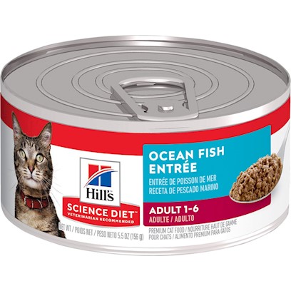 Photos - Cat Food Hills Hill's Science Diet Adult Ocean Fish Entree Canned  2.9 oz, 24-pac 