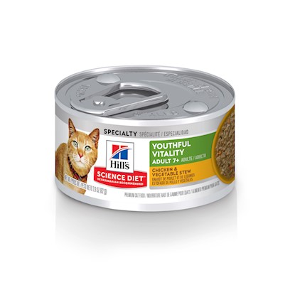 Hill's Science Diet Adult 7+ Youthful Vitality Chicken & Vegetable Stew Canned Cat Food
