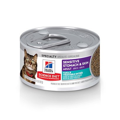 Hill's Science Diet Adult Grain Free Sensitive Stomach & Skin Tuna & Vegetable Entree Canned Cat Food