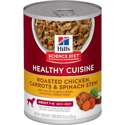 Hill's Science Diet Healthy Cuisine Adult 7+ Roasted Chicken, Carrots, & Spinach Stew Canned Dog Food