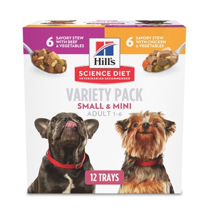 Hill's Science Diet Adult Small & Mini Variety Pack, Chicken & Vegetables, Beef & Vegetables Canned Dog Food