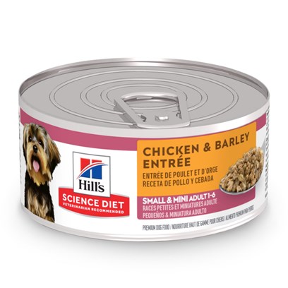 Hill's Science Diet Adult Small & Mini Canned Dog Food, Chicken & Barley Entree Canned Dog Food