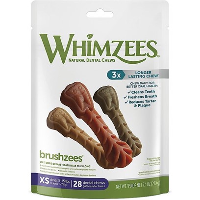 Whimzees Daily Use Brushzees Extra Small Pack Dental Dog Treats