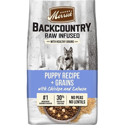 Photos - Dog Food Merrick Backcountry Raw Infused with Healthy Grains Puppy Recipe Dry Dog F 