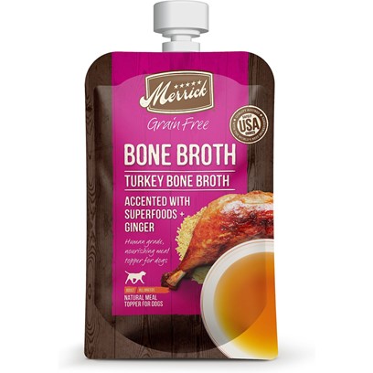 Merrick Grain Free Turkey Bone Broth Wet Dog Food Topper