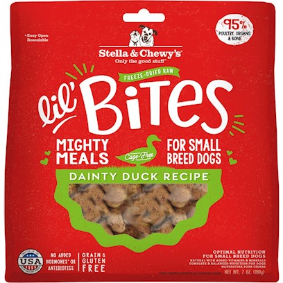 Stella & Chewy's Lil' Bites Dainty Duck Recipe Freeze Dried Raw Small Breed Dog Food