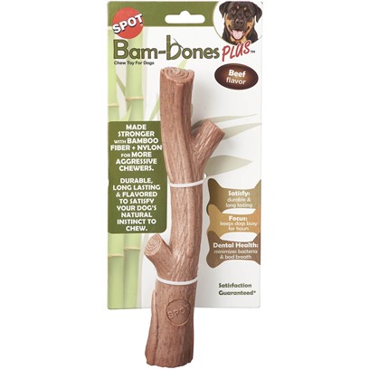 Ethical Pet Bambone Plus Branch Dog Toy, Beef Flavor