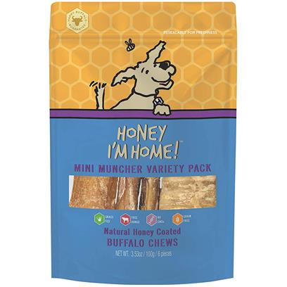 Honey I'm Home Natural Honey Coated Mini Muncher Variety Pack Buffalo Dog Chews